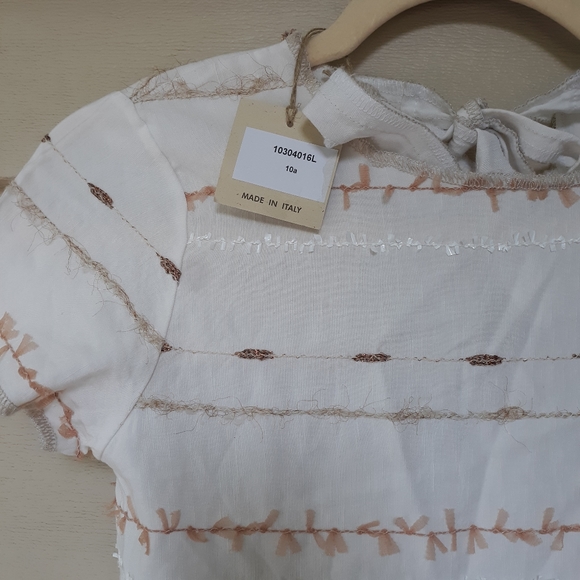 NWT Olive Italy boutique dress girls size 10 linen blend - Picture 3 of 7